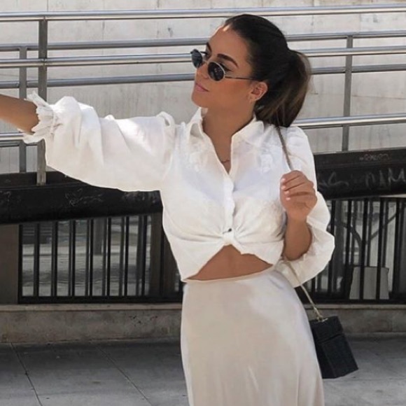 Zara Embroidered Poplin Blouse NWT - Picture 7 of 16